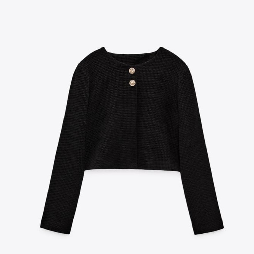 ZARA BUTTONED TEXTURED JACKET - BRAND NEW